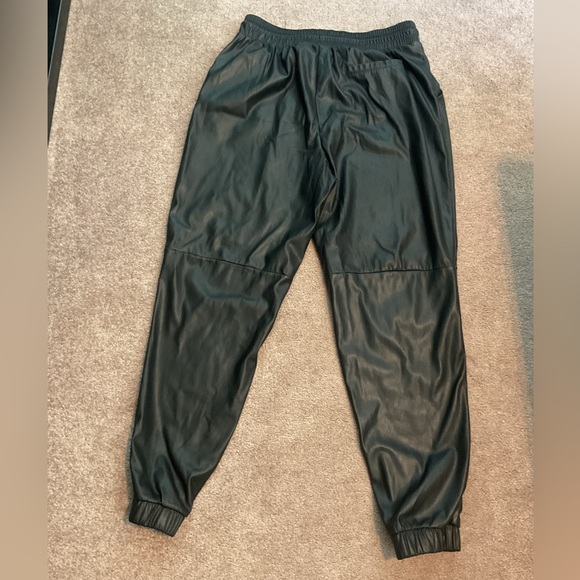 STYLUS Black Faux Leather Joggers - Picture 2 of 7